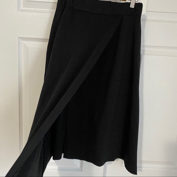 FREE PEOPLE FAUX WRAP ASYMMETRICAL BLACK SKIRT - Picture 5 of 12